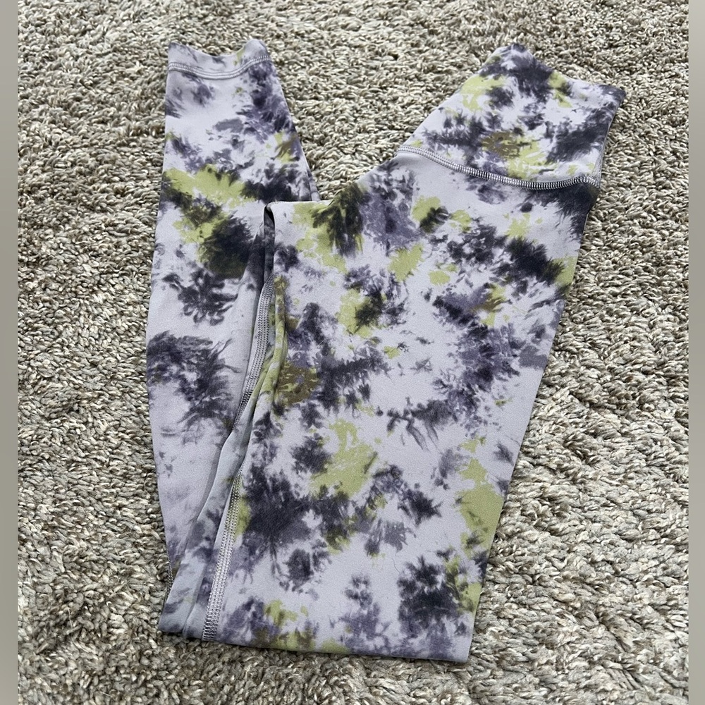 Lululemon Align High-Rise Pant 28” Radial Tie Dye Mauve Grey Multi Womens size 0
